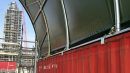 TC1012 Arch Roof container shelter, 122 m2 shelter for 2 containers