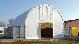 TC1012 container shelter, 122 m2 shelter for 2 containers