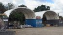TC806 Arch Roof container shelter, 48 m2 shelter for 2 containers