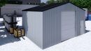 H806h steel storage building, 8.2 m wide, uninsulated