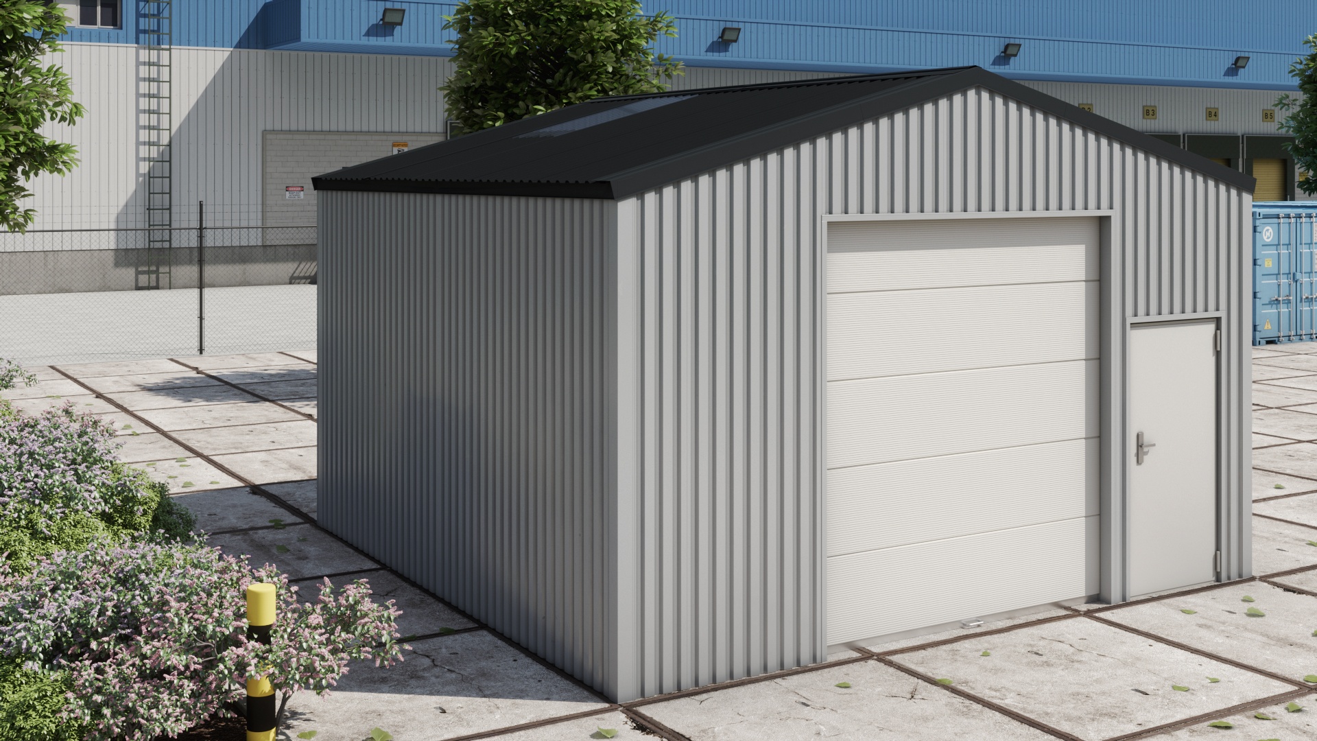 Stalen opslagloods H606-33, 6m breed, ongeïsoleerd