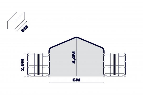 Container shelter TC606 Saddle Roof