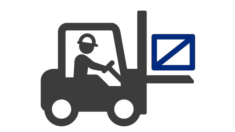 Unload by driver (forklift Kroftman)