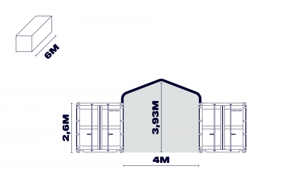 Containerüberdachung TC406 Satteldach