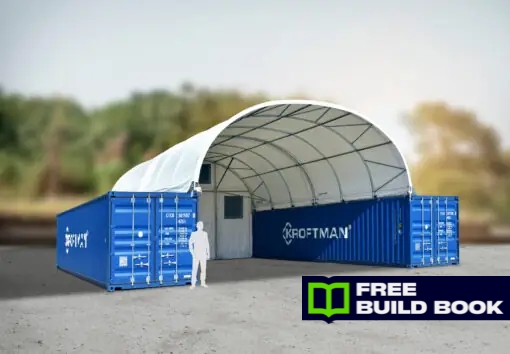 8x12m Container Shelter Arch Roof incl. Buildbook