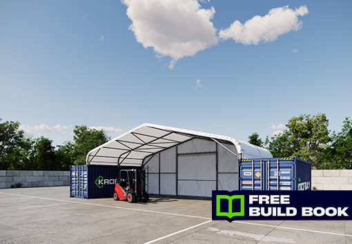 Abri sur containers 12x6m toit à pignon